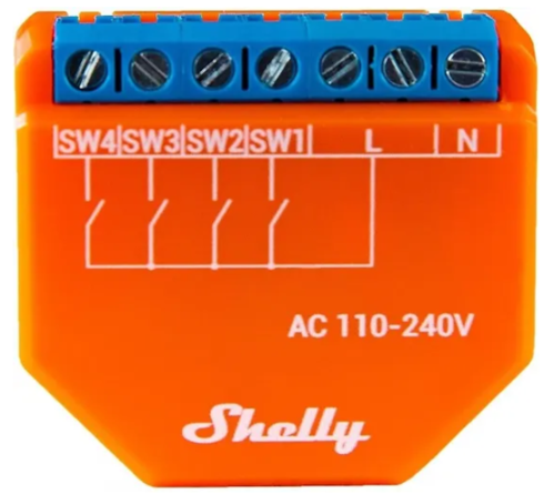 Shelly Plus i4 ohjainlaite Wi-Fi verkkoon