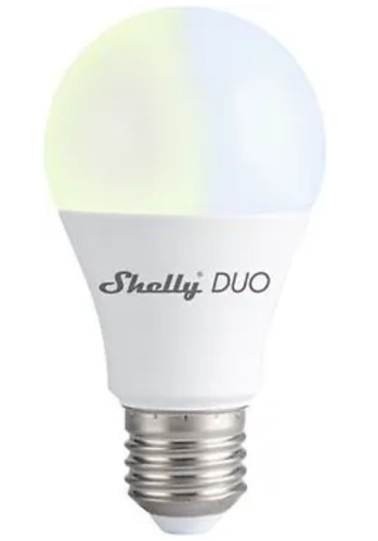 Shelly Duo LED WW/CW lamppu Wi-FI verkkoon E27